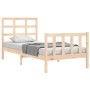 Bed frame with solid wood headboard 90x200 cm by vidaXL, Beds and slatted bases - Ref: Foro24-3192086, Price: 89,99 €, Discou...