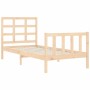 Bed frame with solid wood headboard 90x200 cm by vidaXL, Beds and slatted bases - Ref: Foro24-3192086, Price: 89,99 €, Discou...