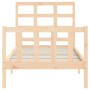 Bed frame with solid wood headboard 90x200 cm by vidaXL, Beds and slatted bases - Ref: Foro24-3192086, Price: 89,99 €, Discou...