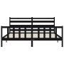 Bed frame with black solid wood headboard 200x200 cm by vidaXL, Beds and slatted bases - Ref: Foro24-3192060, Price: 196,71 €...