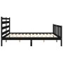 Bed frame with black solid wood headboard 200x200 cm by vidaXL, Beds and slatted bases - Ref: Foro24-3192060, Price: 196,71 €...