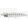 White solid wood bed frame with headboard 200x200 cm by vidaXL, Beds and slatted bases - Ref: Foro24-3192122, Price: 148,87 €...