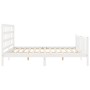 White solid wood bed frame with headboard 200x200 cm by vidaXL, Beds and slatted bases - Ref: Foro24-3192122, Price: 148,87 €...