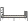 Double bed frame with gray solid wood headboard by vidaXL, Beds and slatted bases - Ref: Foro24-3191883, Price: 131,15 €, Dis...