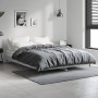 Estructura de cama madera de ingeniería gris hormigón 135x190cm de vidaXL, Camas y somieres - Ref: Foro24-832185, Precio: 115...