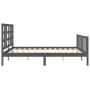 Gray solid wood bed frame with headboard 180x200 cm by vidaXL, Beds and slatted bases - Ref: Foro24-3191988, Price: 174,99 €,...