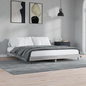 Sonoma gray engineered wood bed frame 180x200 cm by vidaXL, Beds and slatted bases - Ref: Foro24-832227, Price: 122,99 €, Dis...