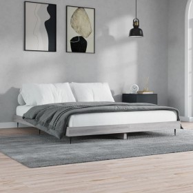 Estructura de cama madera de ingeniería gris Sonoma 140x200 cm de vidaXL, Camas y somieres - Ref: Foro24-832251, Precio: 108,...