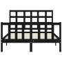 Bed frame with black solid wood headboard 120x200 cm by vidaXL, Beds and slatted bases - Ref: Foro24-3192100, Price: 169,46 €...