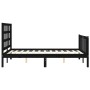 Bed frame with black solid wood headboard 120x200 cm by vidaXL, Beds and slatted bases - Ref: Foro24-3192100, Price: 169,46 €...