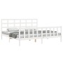 Estructura de cama con cabecero madera maciza blanco 180x200 cm de vidaXL, Camas y somieres - Ref: Foro24-3192117, Precio: 15...