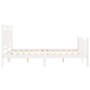 Double bed frame with white solid wood headboard by vidaXL, Beds and slatted bases - Ref: Foro24-3192172, Price: 174,29 €, Di...