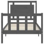 Estructura de cama con cabecero madera maciza gris 100x200 cm de vidaXL, Camas y somieres - Ref: Foro24-3192158, Precio: 127,...