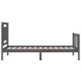 Estructura de cama con cabecero madera maciza gris 100x200 cm de vidaXL, Camas y somieres - Ref: Foro24-3192158, Precio: 127,...