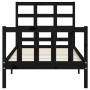 Bed frame with black solid wood headboard 90x200 cm by vidaXL, Beds and slatted bases - Ref: Foro24-3192090, Price: 144,45 €,...