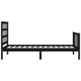 Bed frame with black solid wood headboard 90x200 cm by vidaXL, Beds and slatted bases - Ref: Foro24-3192090, Price: 144,45 €,...