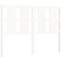 White solid wood bed frame with headboard 120x200 cm by vidaXL, Beds and slatted bases - Ref: Foro24-3192227, Price: 137,14 €...