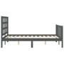 Estructura de cama con cabecero madera maciza gris 120x200 cm de vidaXL, Camas y somieres - Ref: Foro24-3192098, Precio: 140,...