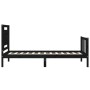 Estructura de cama individual con cabecero madera maciza negro de vidaXL, Camas y somieres - Ref: Foro24-3192130, Precio: 136...