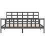 Gray solid wood bed frame with headboard 180x200 cm by vidaXL, Beds and slatted bases - Ref: Foro24-3192118, Price: 168,99 €,...