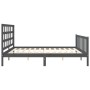 Gray solid wood bed frame with headboard 180x200 cm by vidaXL, Beds and slatted bases - Ref: Foro24-3192118, Price: 168,99 €,...