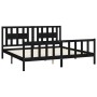 Black pine wood bed frame with headboard 200x200cm by vidaXL, Beds and slatted bases - Ref: Foro24-3188190, Price: 202,15 €, ...