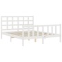 Double bed frame with white solid wood headboard by vidaXL, Beds and slatted bases - Ref: Foro24-3192107, Price: 145,79 €, Di...