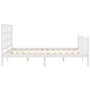 Double bed frame with white solid wood headboard by vidaXL, Beds and slatted bases - Ref: Foro24-3192107, Price: 145,79 €, Di...