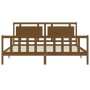 Honey brown solid wood bed frame and headboard 200x200 cm by vidaXL, Beds and slatted bases - Ref: Foro24-3192189, Price: 178...