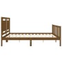 Honey brown solid wood bed frame and headboard 200x200 cm by vidaXL, Beds and slatted bases - Ref: Foro24-3192189, Price: 178...