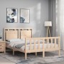 Estructura de cama con cabecero madera maciza 140x190 cm de vidaXL, Camas y somieres - Ref: Foro24-3192146, Precio: 132,71 €,...