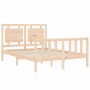 Estructura de cama con cabecero madera maciza 140x190 cm de vidaXL, Camas y somieres - Ref: Foro24-3192146, Precio: 132,71 €,...