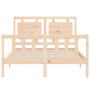 Estructura de cama con cabecero madera maciza 140x190 cm de vidaXL, Camas y somieres - Ref: Foro24-3192146, Precio: 132,71 €,...