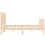 Estructura de cama con cabecero madera maciza 140x190 cm de vidaXL, Camas y somieres - Ref: Foro24-3192146, Precio: 132,71 €,...