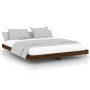 Estructura de cama madera de ingeniería marrón roble 200x200 cm de vidaXL, Camas y somieres - Ref: Foro24-832116, Precio: 120...