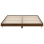 Estructura de cama madera de ingeniería marrón roble 200x200 cm de vidaXL, Camas y somieres - Ref: Foro24-832116, Precio: 120...