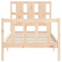 Bed frame with solid wood headboard 90x190 cm by vidaXL, Beds and slatted bases - Ref: Foro24-3192196, Price: 98,64 €, Discou...