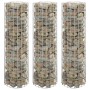 Circular gabion bed 3 units galvanized steel Ø30x100 cm by vidaXL, Pots and planters - Ref: Foro24-152020, Price: 38,49 €, Di...