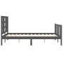 Estructura de cama con cabecero madera maciza gris 160x200 cm de vidaXL, Camas y somieres - Ref: Foro24-3191983, Precio: 155,...