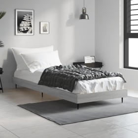 Sonoma gray engineered wood bed frame 75x190 cm by vidaXL, Beds and slatted bases - Ref: Foro24-832315, Price: 73,99 €, Disco...