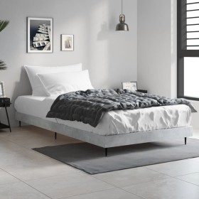 Estructura de cama madera de ingeniería gris hormigón 90x200cm de vidaXL, Camas y somieres - Ref: Foro24-832273, Precio: 76,9...