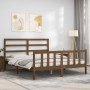 Estructura de cama matrimonio con cabecero madera marrón miel de vidaXL, Camas y somieres - Ref: Foro24-3191914, Precio: 148,...