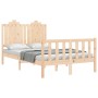 Double bed frame with solid wood headboard by vidaXL, Beds and slatted bases - Ref: Foro24-3192266, Price: 119,99 €, Discount: %