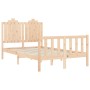 Double bed frame with solid wood headboard by vidaXL, Beds and slatted bases - Ref: Foro24-3192266, Price: 119,99 €, Discount: %