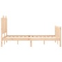 Double bed frame with solid wood headboard by vidaXL, Beds and slatted bases - Ref: Foro24-3192266, Price: 119,99 €, Discount: %