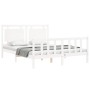 White solid wood bed frame with headboard 160x200 cm by vidaXL, Beds and slatted bases - Ref: Foro24-3192177, Price: 170,85 €...