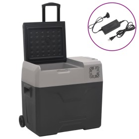 Black and gray polypropylene refrigerator with wheels and adapter 50 L by vidaXL, Refrigerators - Ref: Foro24-3154637, Price:...