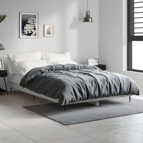 Sonoma gray engineered wood bed frame 120x190 cm by vidaXL, Beds and slatted bases - Ref: Foro24-832299, Price: 112,83 €, Dis...