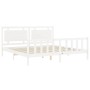 White solid wood bed frame with headboard 200x200 cm by vidaXL, Beds and slatted bases - Ref: Foro24-3192187, Price: 175,29 €...