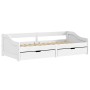 Sofa bed with 2 drawers solid white pine wood IRUN 90x200cm by vidaXL, Beds and slatted bases - Ref: Foro24-3185210, Price: 2...